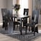 Baxton Studio Alani Modern Dark Brown Faux Leather Upholstered 5-Piece Dining Set 142-8036-8026 - alternate 4